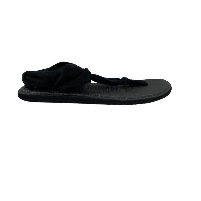 Versatile Glamour BLACK SANDALS FLIP FLOPS by SANUK Size:8