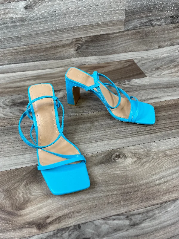 Sophisticated Appeal Blue Sandals Heels Block H&m, Size 8.5