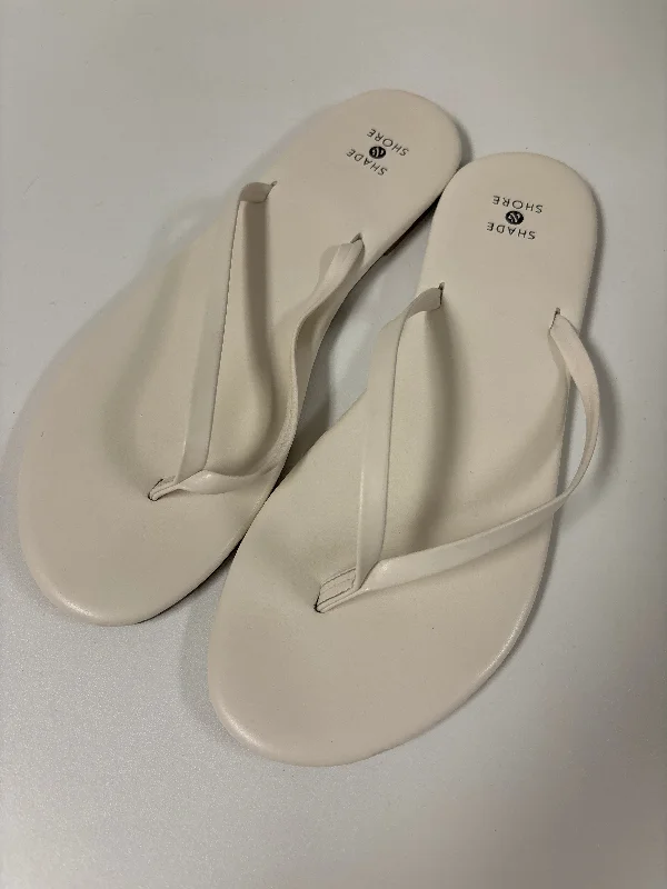 Elevated Design Cream Sandals Flip Flops Shade & Shore, Size 9