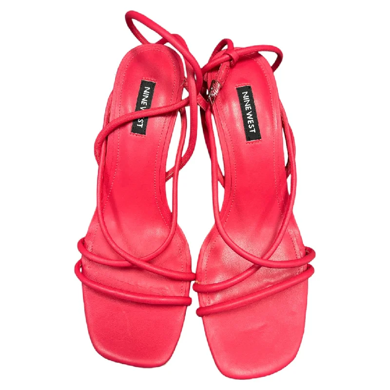Minimal Aesthetic Pink Sandals Heels Stiletto Nine West, Size 9