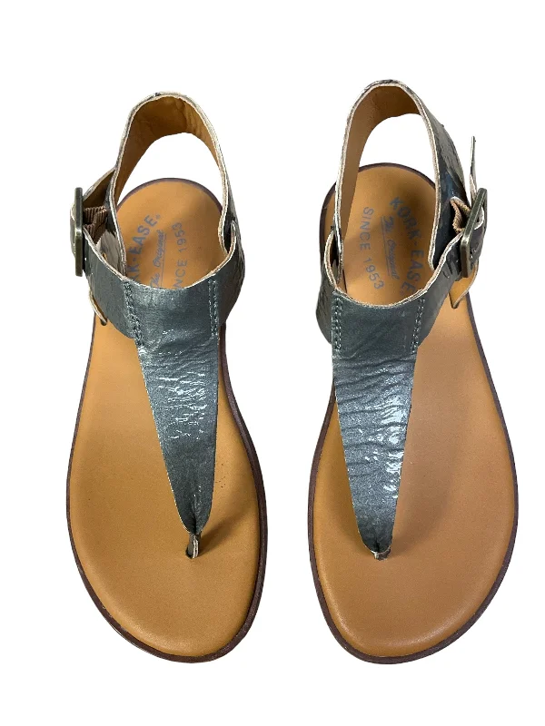 Timeless Beauty Grey Sandals Flip Flops Kork Ease, Size 6