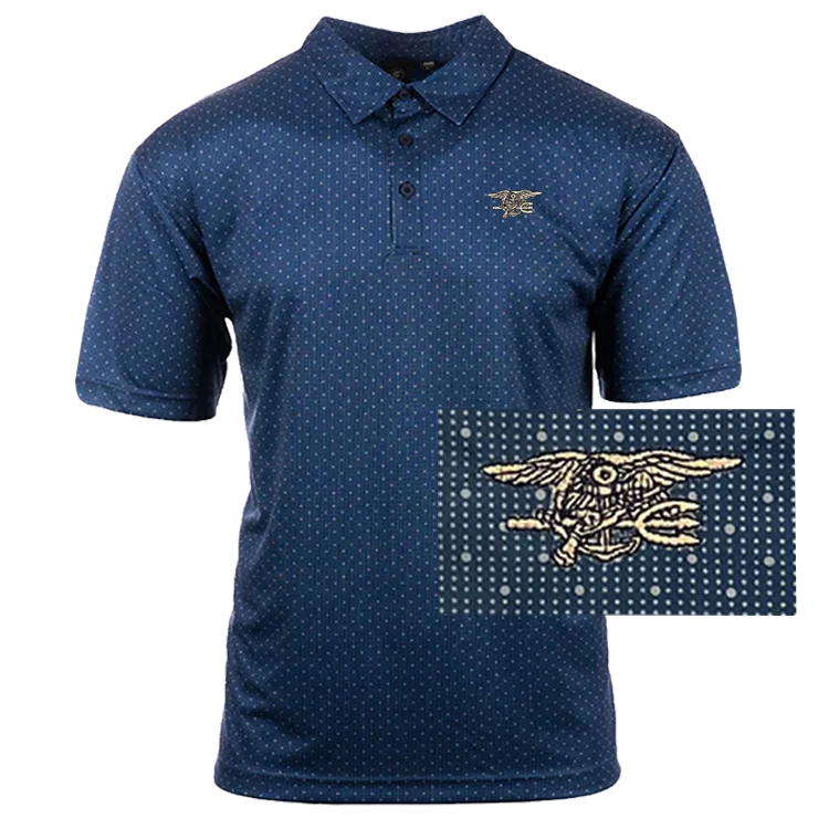 Burnside Trident Navy Dot Polo Shirt