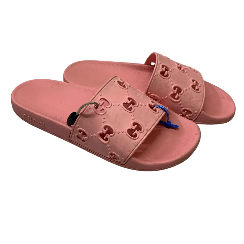 Regal Look Pink Sandals Luxury Designer Gucci, Size 11.5