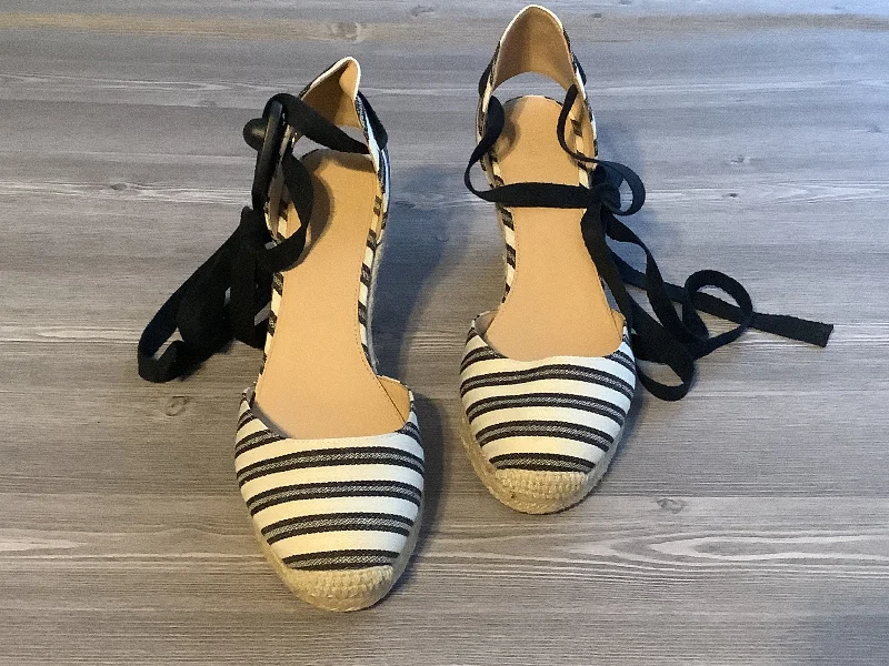 Rich Aesthetic Blue & Cream Sandals Heels Wedge J. Crew, Size 8.5