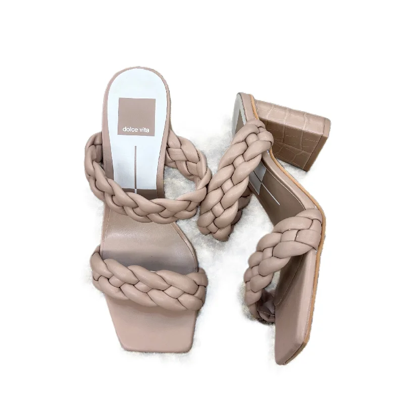 City Chic Tan Sandals Heels Block By Dolce Vita, Size: 6