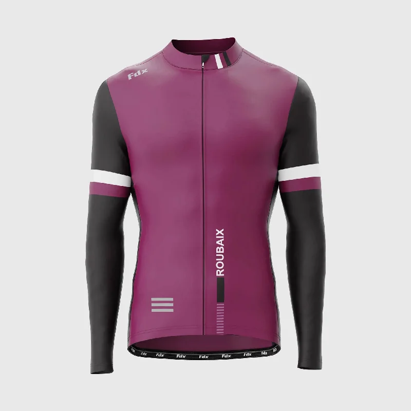 Fdx Limited Edition Men's & Boy's Purple Thermal Roubaix Long Sleeve Cycling Jersey