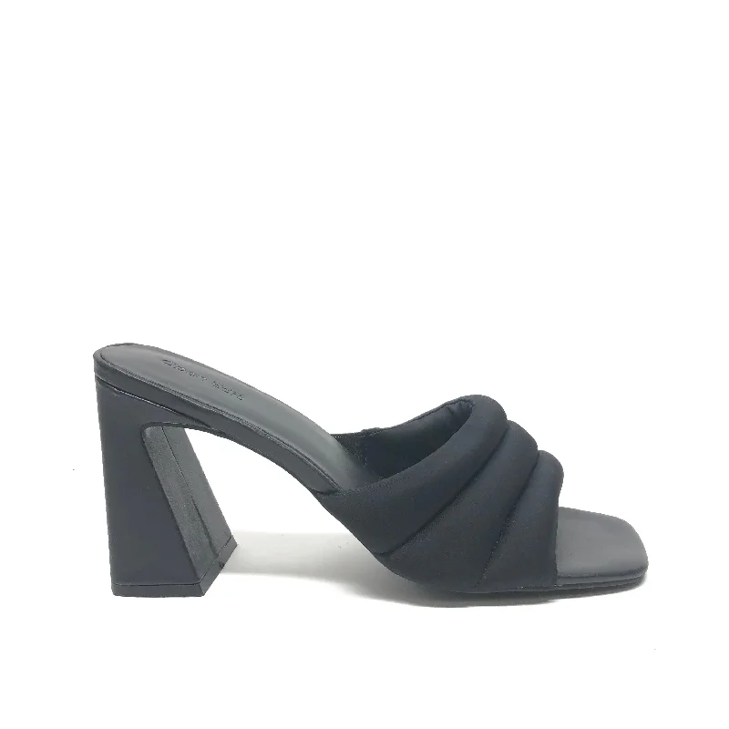 Luxe Influence Black Sandals Heels Block Open Edit, Size 10