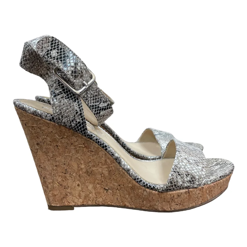 Everyday Chic Snakeskin Print Sandals Heels Wedge By Jessica Simpson, Size: 9
