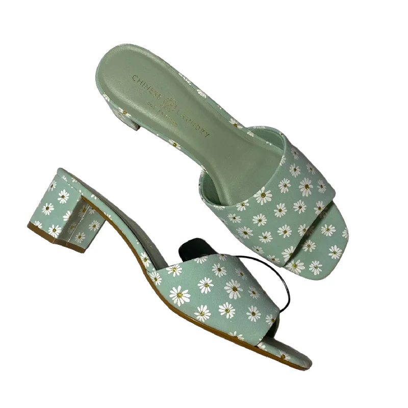 Versatile Glamour Multi-colored Sandals Heels Block Chinese Laundry, Size 10