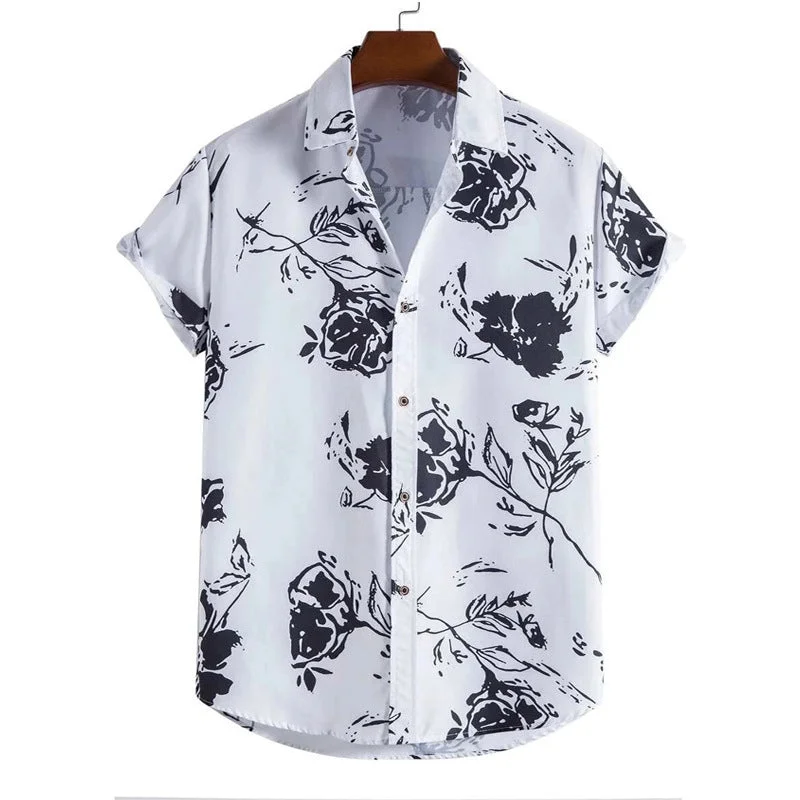 Monochrome Rose Lapel Shirt