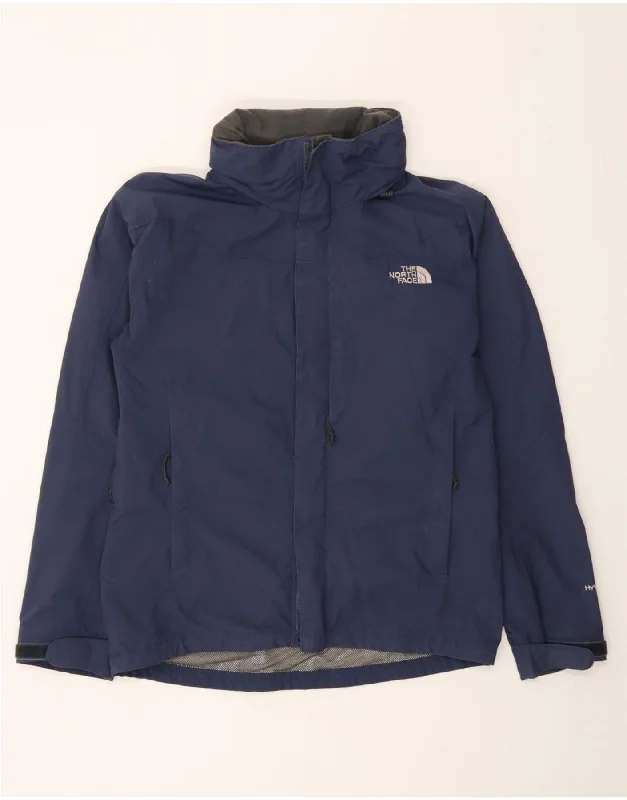 THE NORTH FACE Mens Hooded Rain Jacket UK 36 Small Navy Blue Nylon