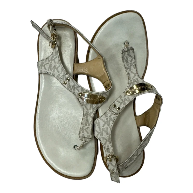 High Fashion White Sandals Designer Michael By Michael Kors, Size 8