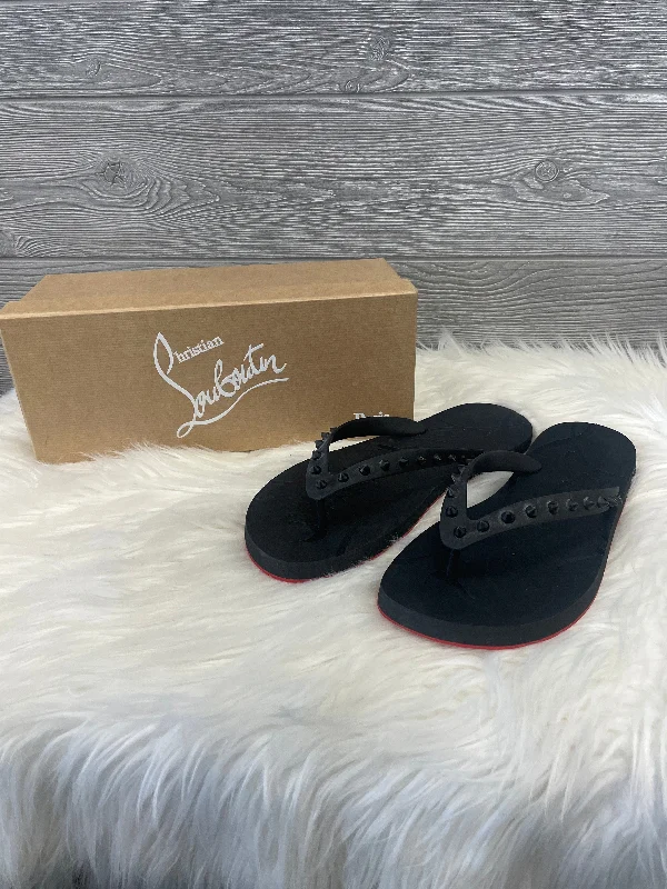 Luxury Statement Black & Red Sandals Luxury Designer Christian Louboutin, Size 10