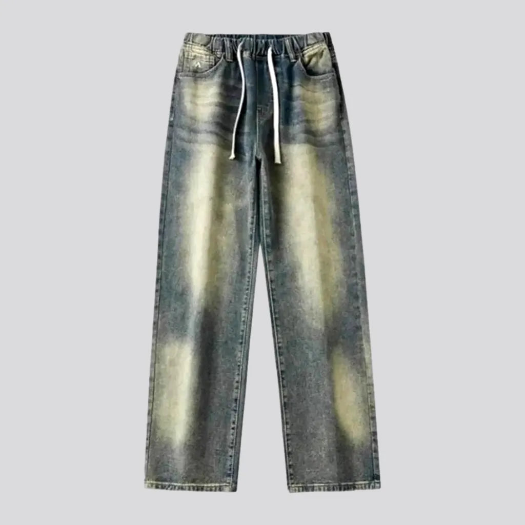 Mid-rise stylish men's jean joggers