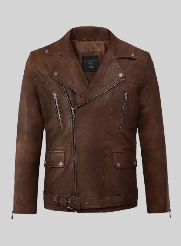 Resolute Spanish Brown Biker Leather Jacket