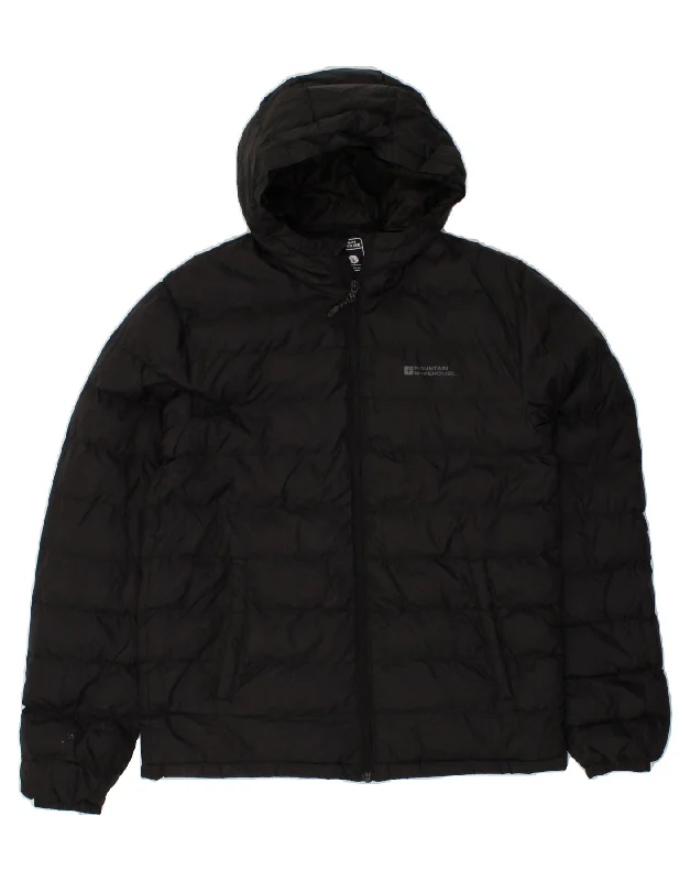 MOUNTAIN WAREHOUSE Mens Hooded Padded Jacket UK 36 Small Black