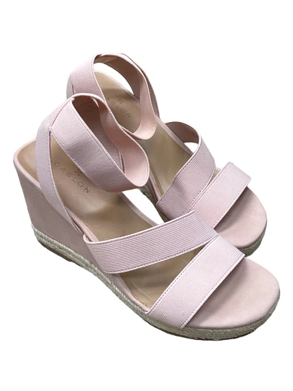 Graceful Poise Pink Sandals Heels Wedge Caslon, Size 7