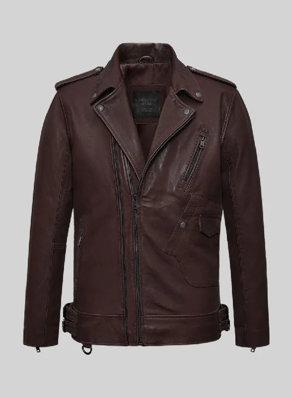 Nobelvalor Burgundy Rider Leather Jacket