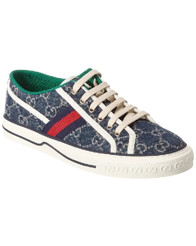 Trendsetting Look Gucci Tennis 1977 Jacquard Denim Sneaker