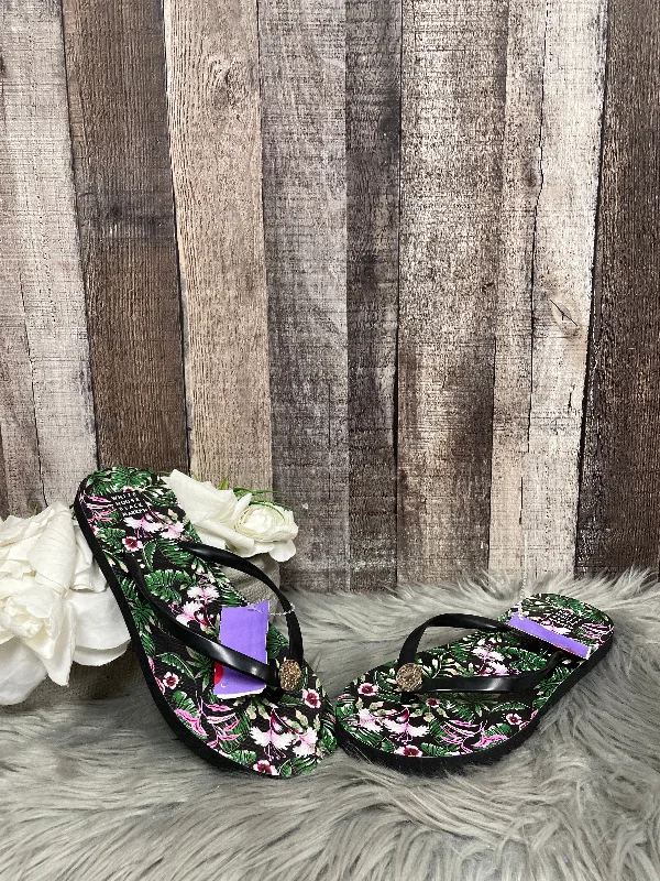 Romantic Detailing Floral Print Sandals Flip Flops White House Black Market, Size 9
