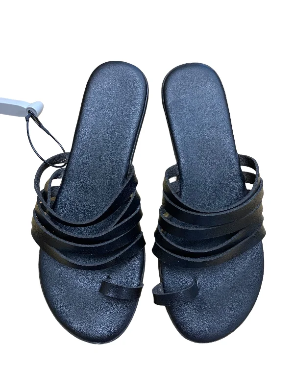 Ultra Sleek Black Sandals Flip Flops A New Day, Size 7.5