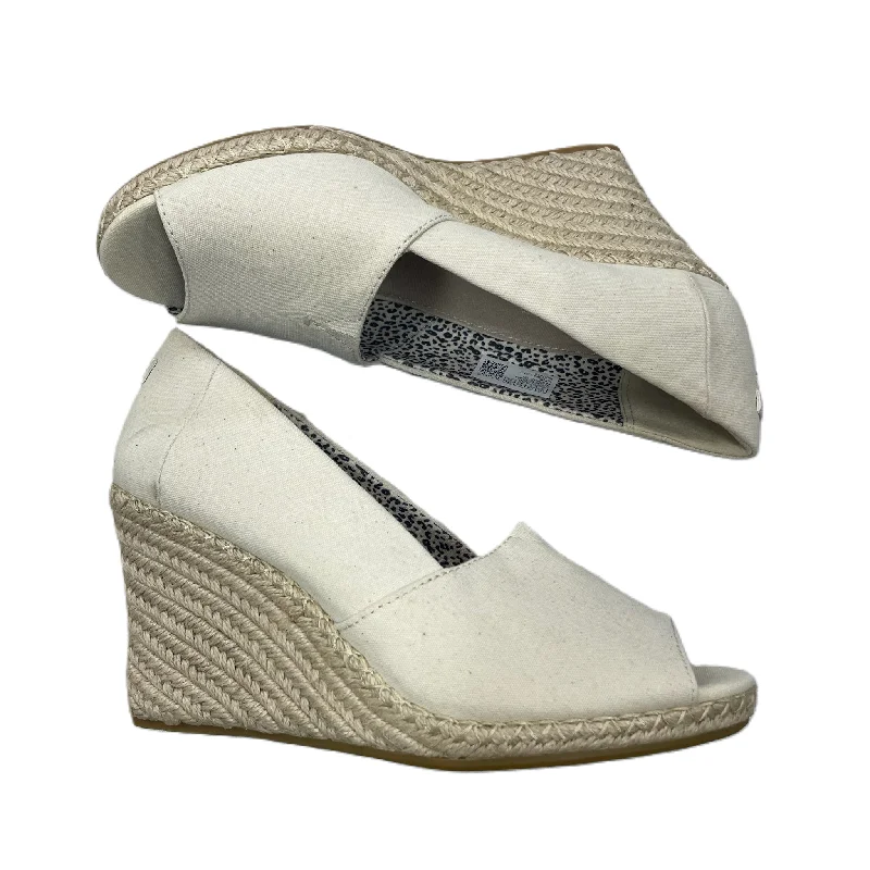 Modern Elegance Cream Sandals Heels Wedge By Toms, Size: 9