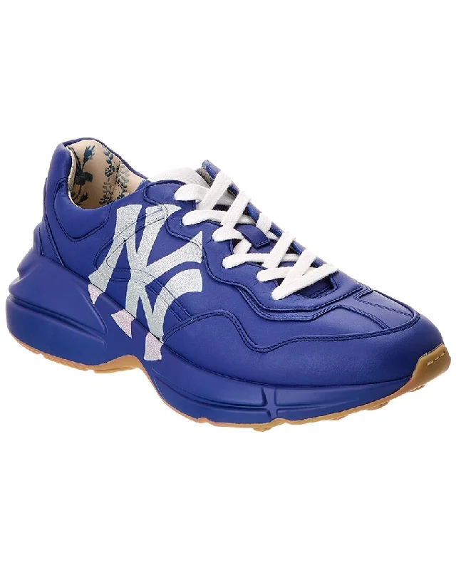 Classic Look Gucci Rhyton New York Yankees Leather Sneaker