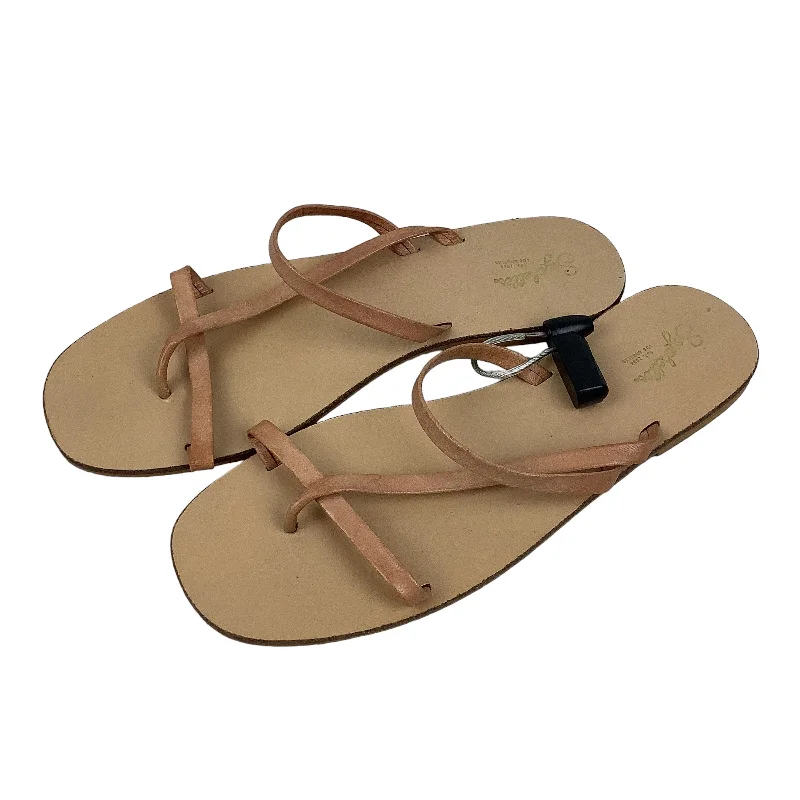 Fashionable Silhouette Tan Sandals Flip Flops Seychelles, Size 9.5