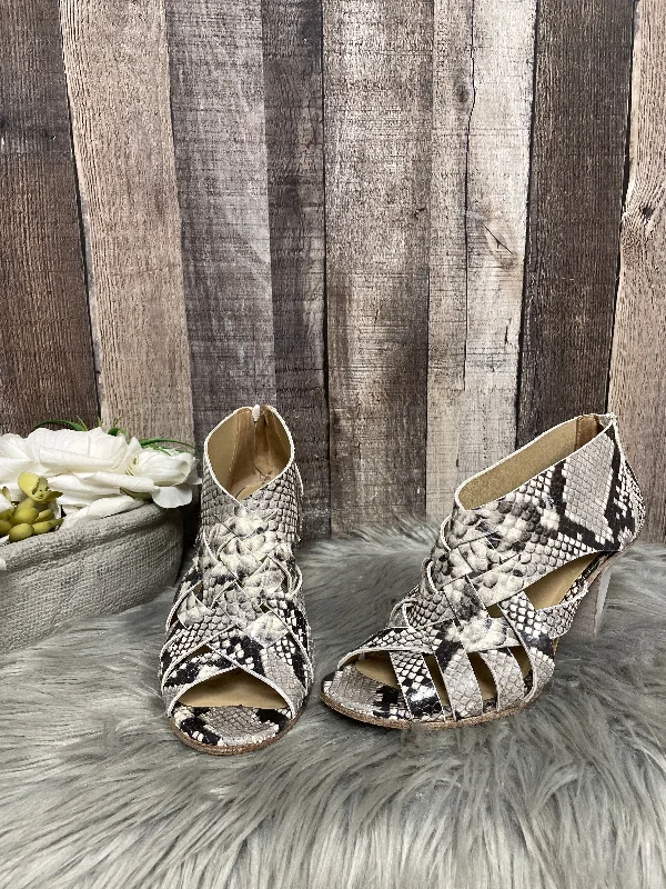 Luxe Influence Snakeskin Print Sandals Heels Block Vince Camuto, Size 9