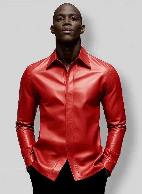 Rogue Red Leather Shirt