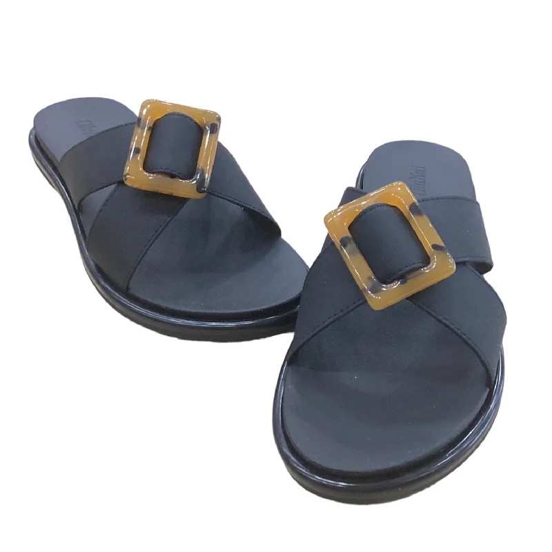 Couture Look Black Sandals Designer Olukai, Size 8