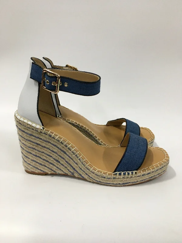 Seasonal Trend Blue Sandals Heels Wedge Cabi, Size 9