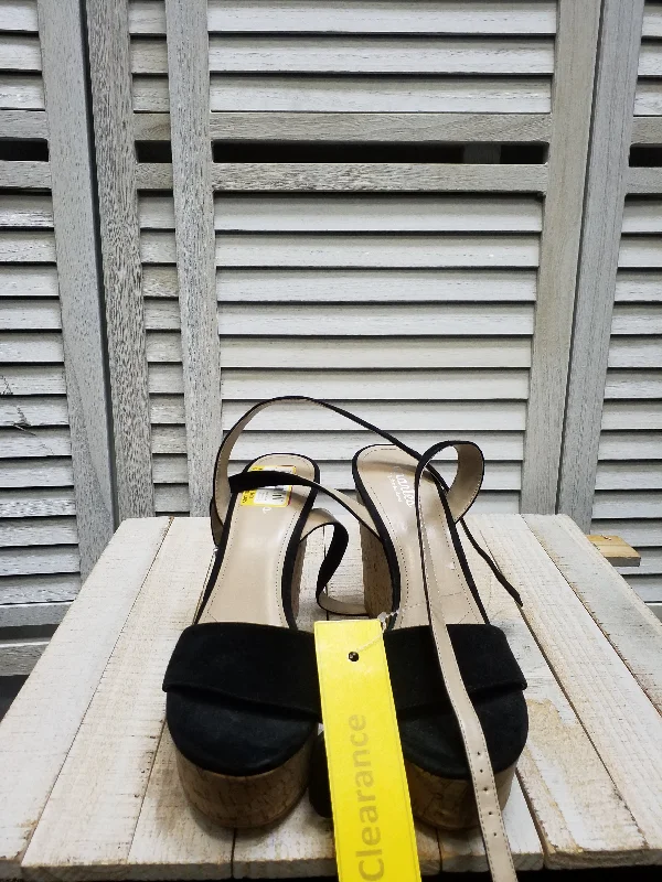 Fashion Focused Black Sandals Heels Wedge Charles By Charles David, Size 10