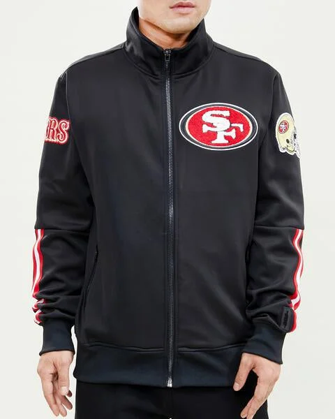 NFL SAN FRANCISCO 49ERS CLASSIC MEN'S TRACK JACKET (BLACK)