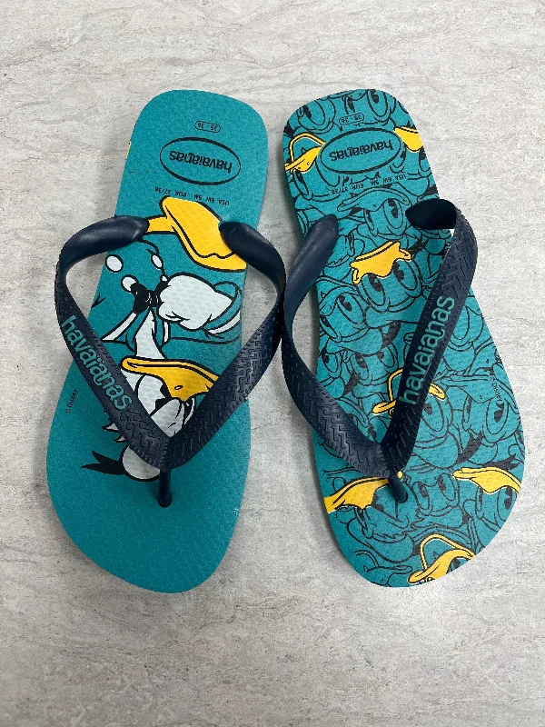 Urban Trends Teal Sandals Flip Flops Havaianas, Size 6