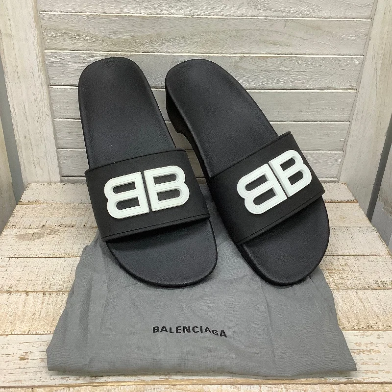 Luxe Sensation Black Sandals Designer Balenciaga, Size 7.5