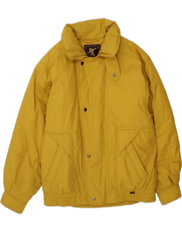 VINTAGE Mens Padded Jacket IT 50 Large Yellow Polyester