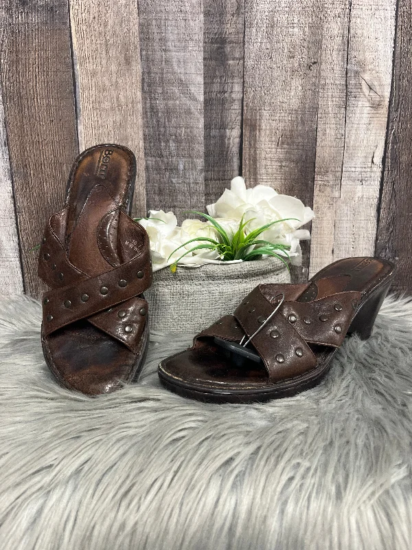 Aesthetic Appeal Brown Sandals Heels Block Born, Size 10