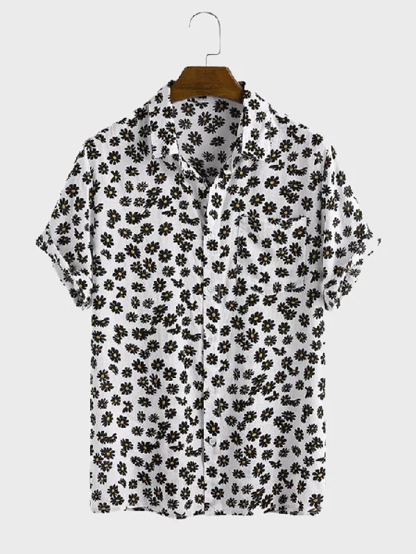 Men's Daisy Print Summer Shirt