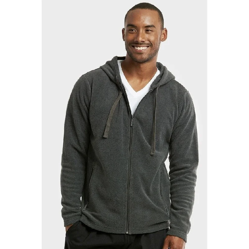 KNOCKER Men's Polar Fleece Zipper Hoodie - Charcoal