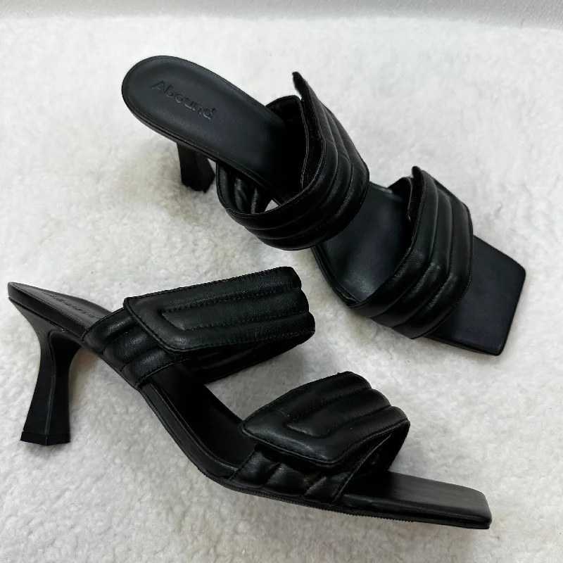 Sleek Finish Black Sandals Heels Stiletto Abound, Size 12