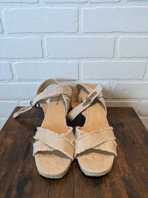 Rich Aesthetic Linen Sandals Heels Wedge Lucky Brand, Size 10
