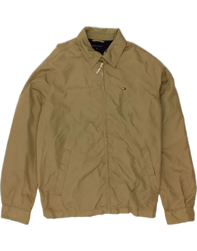 TOMMY HILFIGER Mens Bomber Jacket UK 38 Medium Khaki Polyester