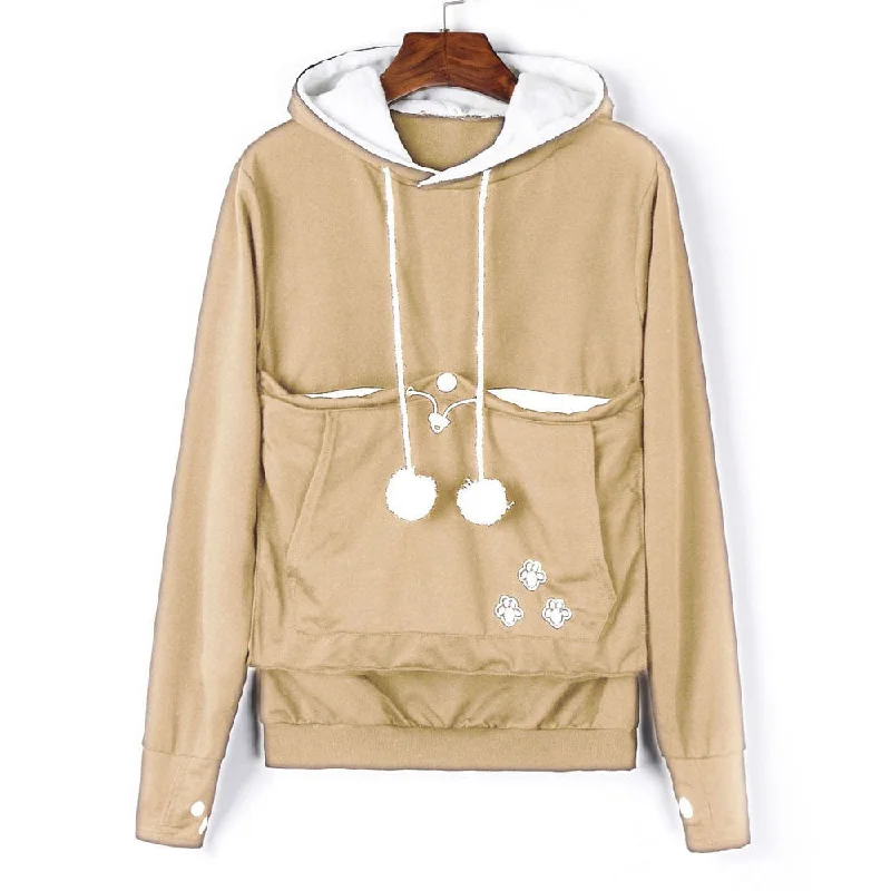 Beige cat hoodies