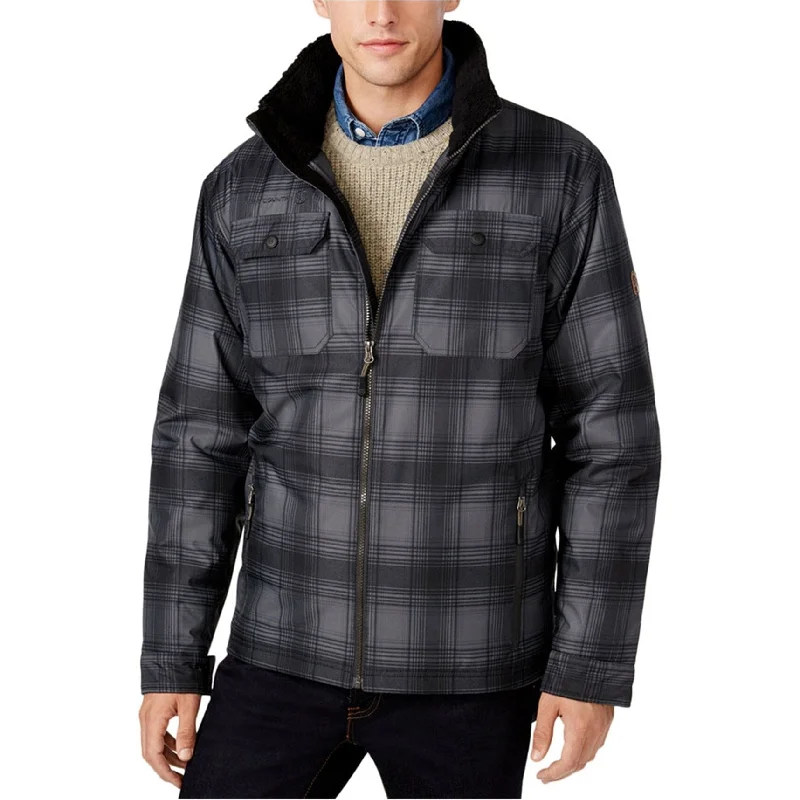 Free Country Mens Plaid Canvas Utility Parka Coat