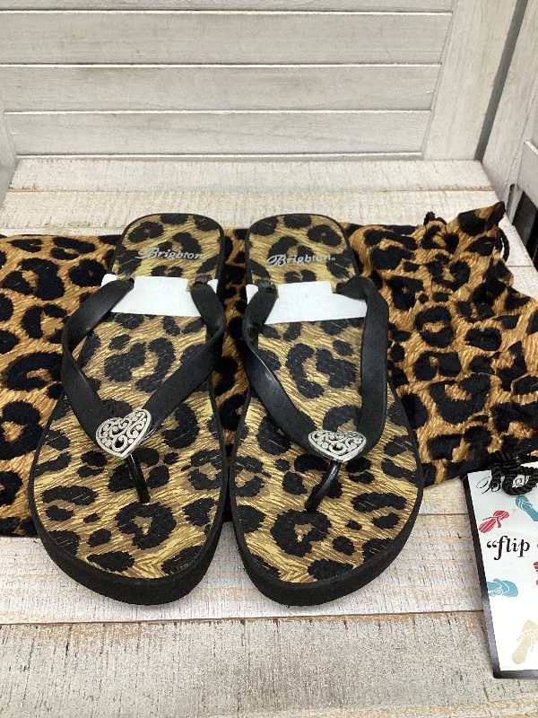 Unique Texture Leopard Print Sandals Designer Brighton, Size 9