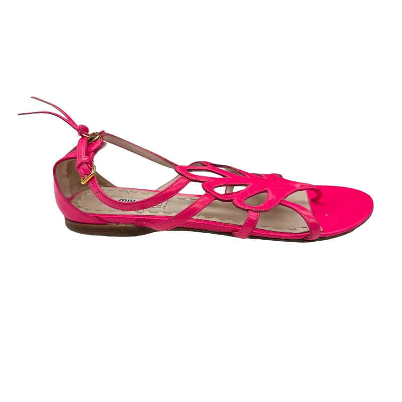 High Fashion PINK MIU MIU SANDALS LUXURY DESIGNER, Size 7.5