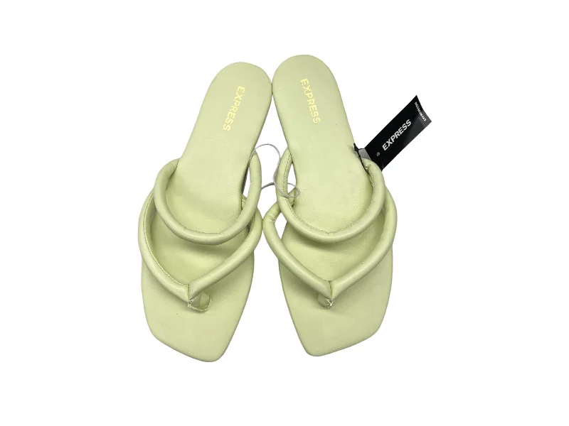 Stylish Detailing Yellow Sandals Flip Flops Express, Size 7.5