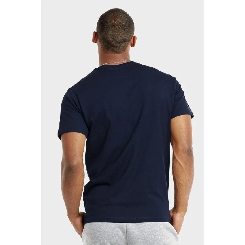 TOP PRO Men's Crew Neck Solid Cotton Lightweight T Shirt 3-PACK NAVY