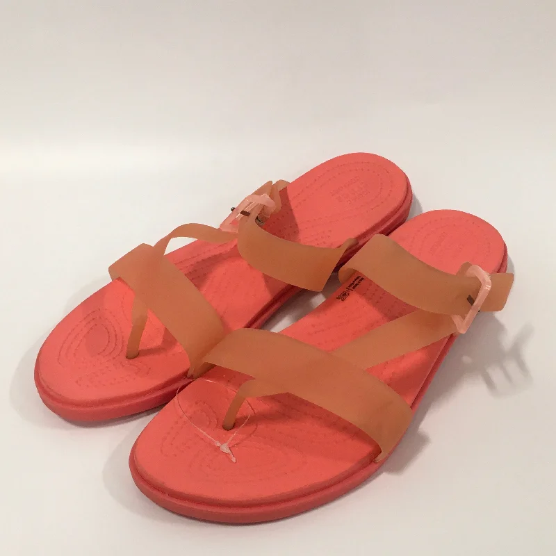 Opulent Appeal Orange Sandals Flip Flops Crocs, Size 11